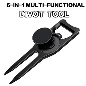 Promosyon 6 in 1 metal logo golf topu işaretleyici şişe açacağı onarım golf divot aracı ile şişe açacağı - Product Image 4