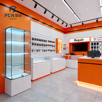 Aménagement intérieur simple pour magasin de téléphonie mobile, présentoir de téléphones numériques en bois, comptoir de magasin de téléphonie mobile, mobilier de décoration