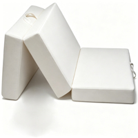 Matelas en mousse à mémoire de forme pliable en trois parties, 4 pouces, simple, avec housse amovible, design réversible, surmatelas pliable, pour voyage et invités, résistant à l'eau