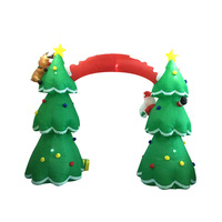 Chine usine décoration de fête de noël gonflable père noël arc gonflable avec lumières LED