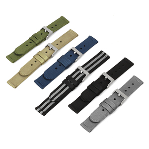 Correa de reloj de lona de 18mm, 20mm y 22mm para <span class=keywords><strong>TIMEX</strong></span> T49963 T49905, correa de nailon resistente al agua, suave y cómoda, con hebilla para <span class=keywords><strong>hombre</strong></span> - Product Image 5