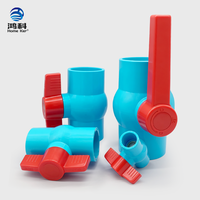 Vanne à boisseau sphérique en PVC bleu de haute qualité 1/2''-4'' pour l'irrigation et la construction, utilisée en Thaïlande, au Cambodge et en Birmanie