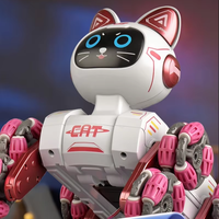 Jouet Robot Chat Intelligent à Huit Roues avec Détection de Geste, Télécommande et Pulvérisation d'Eau pour Enfants