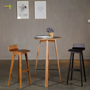 Taburete <span class=keywords><strong>de</strong></span> bar alto Simple <span class=keywords><strong>de</strong></span> madera sólida - Product Image 2
