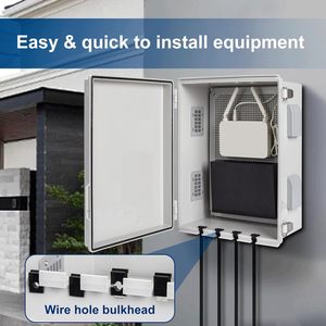 Boîte de jonction électrique Namunanee 4018-H en ABS, conception ventilée, passe-câbles, utilisation intérieure/extérieure, panneau de montage, couvercle à charnières - Product Image 3