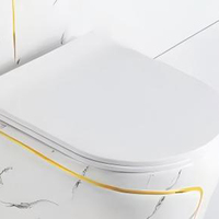 WC blanc en céramique monobloc à poser au sol avec double chasse d'eau pour salle de bain