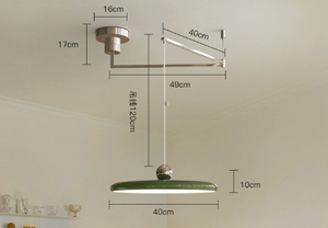 Lampe suspendue à bras mobile en forme de soucoupe à crème française, spectre complet, protection des yeux, design moderne minimaliste, lampe de table de bar et de salle à manger - Product Image 6