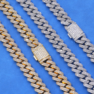 925 Sterling Silver Silver Plated Hip Hop Cuban Link Chain <b>Necklace</b> with Moissanite Diamond Luxury Iced Out <b>Statement</b> Jewelry - Product Image 5