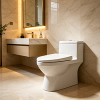 Cuvette de toilettes monobloc à chasse siphonique moderne, en céramique à motif marbre gris et blanc, de la gamme d'articles sanitaires chinois