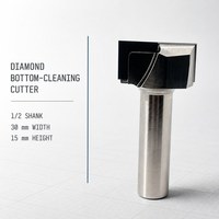 Fraise de nettoyage de fond de pièce à diamant, queue de 1/2 pouce, largeur de 30 mm, hauteur de 15 mm, fraise CNC personnalisée