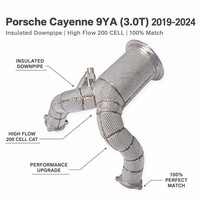 Downpipe Knalpot Berinsulasi High Flow 200 CELL untuk Porsche Cayenne 9YA 3.0T 2019-2024 Pipa Turbo Performa OEM 100% Cocok