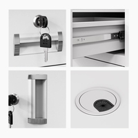Bureau moderne convertible en métal et acier Tiroirs pratiques Table d'ordinateur pour le personnel de la maison ou du bureau