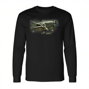 T-shirt à manches longues Alligator Gar, col rond, impression numérique, vêtements de pêche pour pêcheurs adultes unisexes - Product Image 2