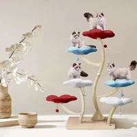 Accessoires pour arbre à chat en carton, forme de fleur, personnalisables, écologiques, en bois, de luxe moderne, pour Halloween et Noël, OEM