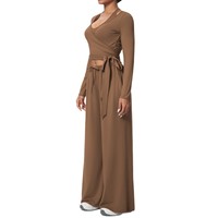 Ensemble de vêtements de yoga respirant 3 pièces personnalisé avec logo, coupe ajustée pour l'entraînement féminin – Vente en gros