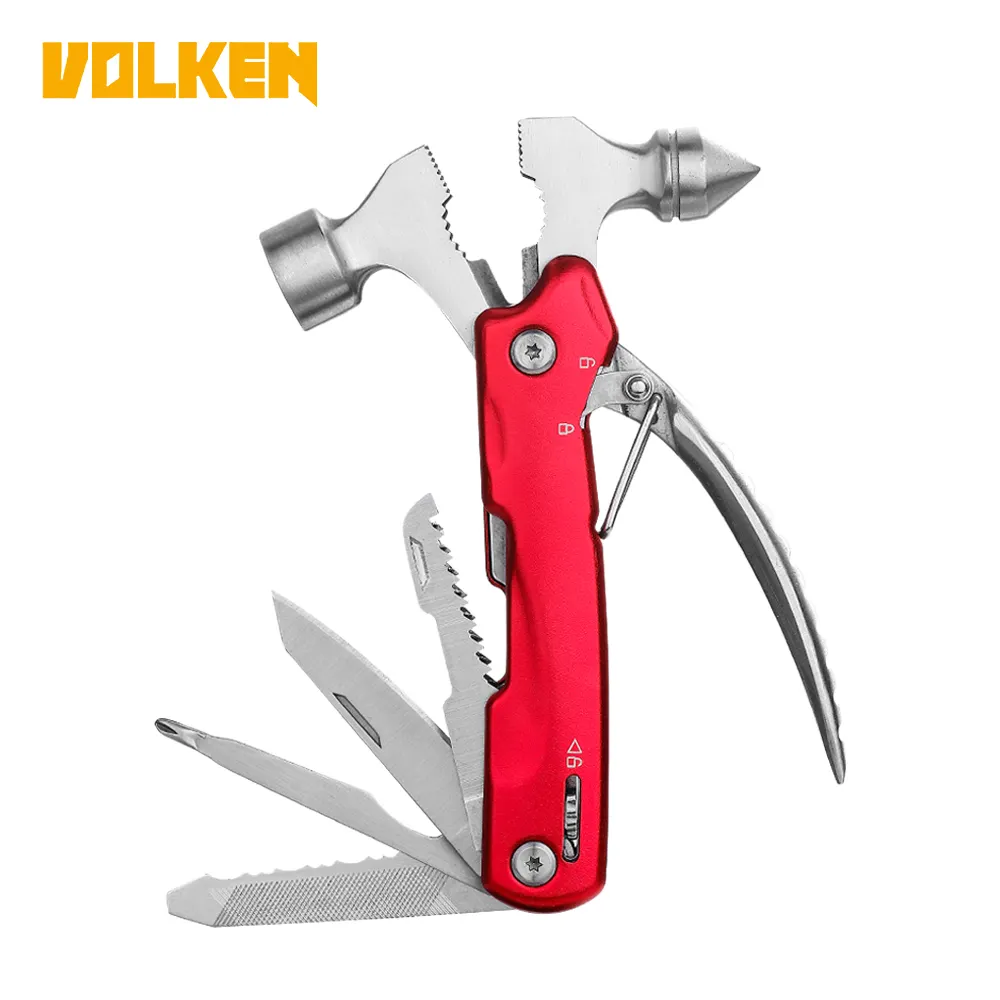 12 in1 Hammer Multitool with Survival Gear, Stainless Heavy All in One Multifunctional Mini Safe Tools