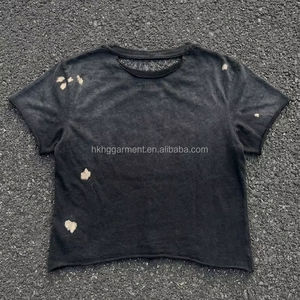 Camiseta de corte holgado con efecto desgastado, camiseta de algodón personalizada, camiseta oversize de algodón para hombre, camisetas de verano para hombre, efecto vintage lavado sucio. - Product Image 1