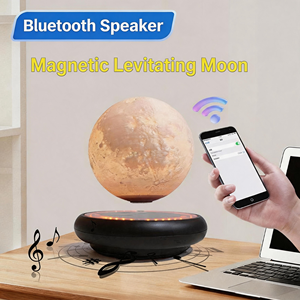 HCNT 360° Rotating Magnetic Floating Moon <b>Lamp</b> 16 Color Gradient Base 3 Colors <b>Touch</b> Moon Light Speaker Desktop Decor - Product Image 1
