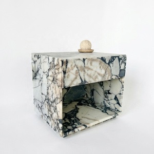 Luxury Natura Marble Side <strong>Table</strong> Modern Minimalist <strong>Cube</strong> Nightstand Stone Living Room Bedroom Decor Sofa Side Outdoor Side <strong>Table</strong> - Product Image 2