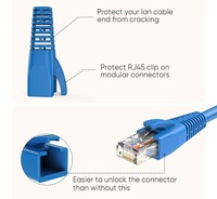 Cubierta Protectora de Cable de Red Ethernet RJ45 LIYUAN LY-US081 con Código de Color, Conector, Cubierta de Enchufe, Pines de Blindaje UTP/FTP, 1 FU