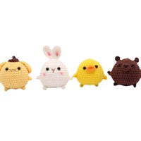 Offre limitée impression numérique en peluche à la main Animal mousqueton jouet au crochet pour les collections de poupées de dessins animés et autres décorations