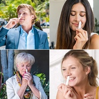 Bâton nasal OEM (lot de 3) améliore la respiration stimule la concentration et la respiration Bâton de vapeur à base d'huiles essentielles et de menthol (menthe hivernale)