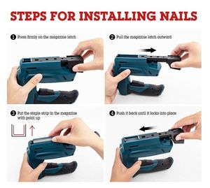 Cloueuse à cadre manuelle de qualité industrielle, alimentée par batterie, pour la construction métallique en bricolage, avec agrafes en ligne et agrafes à <span class=keywords><strong>livre</strong></span> - Product Image 4