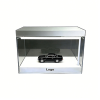 Boîte de présentation de voiture en acrylique avec LED, boîte de rangement pour modèle de voiture 1/18, vitrine pour modèle de voiture à l'échelle en plexiglas avec LED