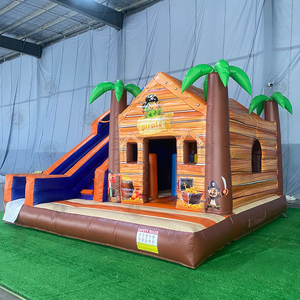 Thương mại người lớn trẻ em cướp biển Inflatable Jumper <span class=keywords><strong>bouncy</strong></span> lâu đài với lớn trượt giá rẻ Inflatable trượt trả lại nhà Combo cho thuê - Product Image 3