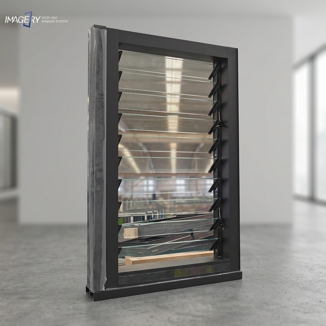 Adjustable Aluminum Tempered Glass Louver Window Sun Shading Waterproof for Facade Sunroom Commercial Villa Project