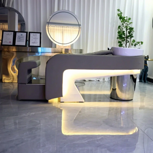 Sillón de Champú Moderno de Lujo Kisen KL-2231 con Luz LED y Cuero Personalizado para Uso en Baños - Product Image 1