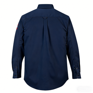 Camicia da Lavoro in Cotone FR per Operai del Settore Petrolifero, Resistente alle Fiamme, Abbigliamento da Lavoro Industriale per Saldatura, Colore Grigio - Product Image 4
