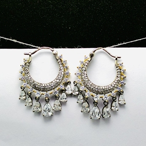 Elegant Authentic <b>Diamond</b> Long Spiral <b>Earrings</b> Pave <b>Diamond</b> 925 Pure Silver <b>Earrings</b> Specialized Women Jewelry Cluster <b>Earring</b> - Product Image 2