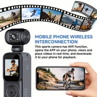 Caméra d'action Q5 2K 2560x1944, grand angle 130°, objectif rotatif à 180°, vision nocturne 4 LED, batterie 18650 2000mAh, WiFi, écran 1,5 pouces