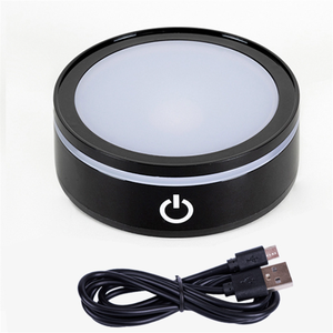 LED <strong>Bubble</strong> Night Light 3D Crystal Table Lamp Six Flashing <strong>Methods</strong> Colorful Round Square Display Base With USB Cable - Product Image 1