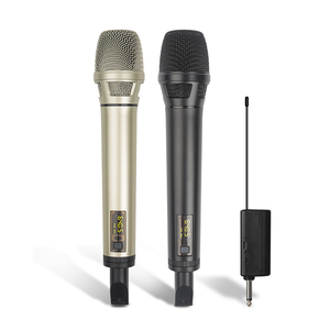 Micrófono inalámbrico Dinámico UHF Recarga Tarjeta <span class=keywords><strong>de</strong></span> sonido incorporada <span class=keywords><strong>Estudio</strong></span> <span class=keywords><strong>de</strong></span> grabación Audio Escenario profesional Karaoke <span class=keywords><strong>DJ</strong></span> Altavoz Confer - Product Image 1