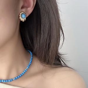 Giấc Mơ Màu Xanh dát phốt pho màu xám bạc kim thả Bông tai đẹp màu xanh đẹp thông với đầy đủ kim cương Trứng ngỗng - Product Image 2