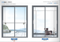 Puertas Corredizas de Aleación de Aluminio para Interiores, Diseño de Rejilla, Doble Vidrio Templado, Tecnología de Rotura de Puente Térmico, para Baño