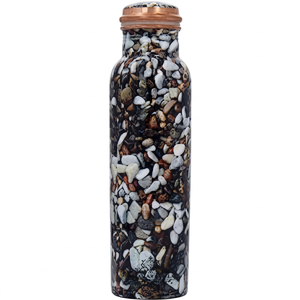 Botella de Agua de Cobre con Diseño de Piedra Natural, Botella Reutilizable para Beber, Ideal para Viajes, Oficina, Cocina e Hidratación - Product Image 1