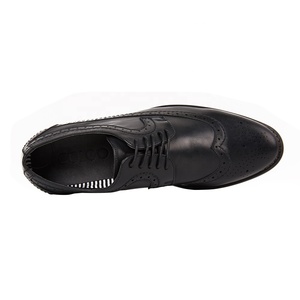 Oxford-chaussures de travail pour hommes, en cuir véritable, avec points délicates, dentelle noire, personnalisées, finition exquise, 2019 - Product Image 5