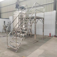 Cuve de mélange en acier inoxydable avec agitateur, mélangeur cosmétique, machine à fabriquer des lotions corporelles, machine de mélange cosmétique