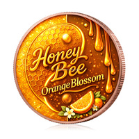 Pièce de monnaie personnalisée en cuivre fin .999 de 1 once, colorée UV, motif abeille, pièce ronde solide de 1 oz