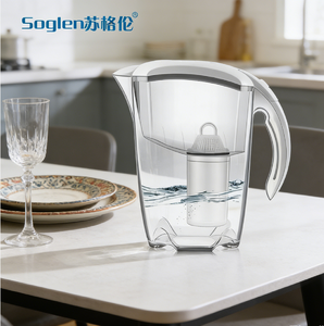 Filtre à eau écologique AQUAPHOR Jasper Vert Clair avec 1 filtre MAXFOR, réduit le calcaire et le chlore, <span class=keywords><strong>carafe</strong></span> de 2,8 L compatible avec le réfrigérateur - Product Image 1