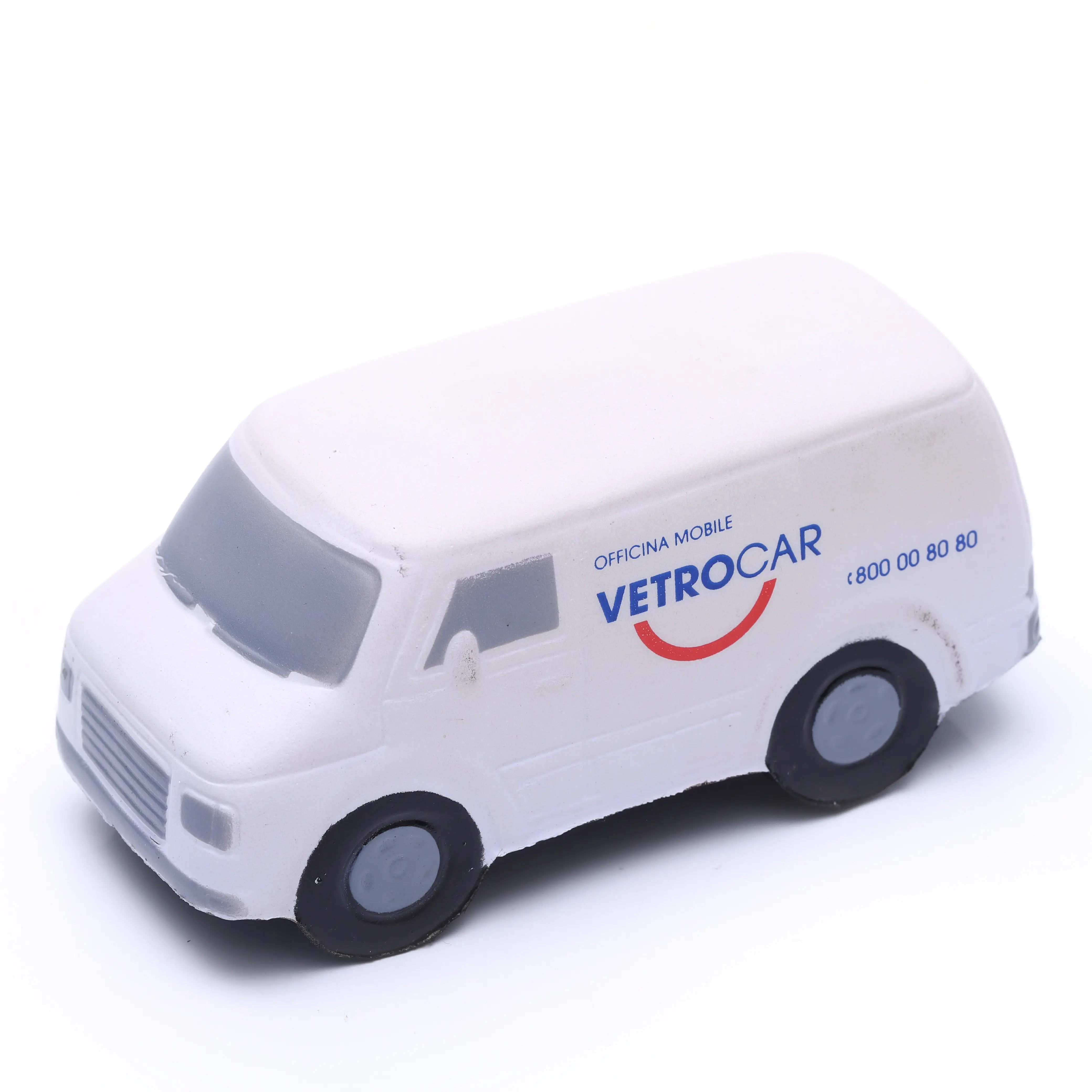 foam car toys antistress white minibus promotional gift PU stress toys advertising gifts