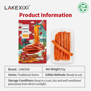 LAKEXIXI Snacks de blé frits épicés - Bandes de gluten chinoises exotiques très épicées, Latiao 92g - Product Image 2