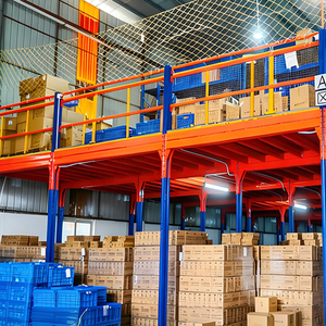 Rak Mezzanine Baja Gulung Dingin 2 Lapis Tugas Berat Hemat Ruang Vertikal Gudang dengan Kapasitas Beban 500kg/m² Berlapis Bubuk - Product Image 1