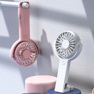 พัดลมมือถือพกพาขนาดเล็กแบบชาร์จไฟได้ 5 ระดับความเร็ว พร้อมตะขอเกี่ยว - Product Image 3