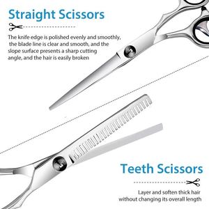 <span class=keywords><strong>Kit</strong></span> de ciseaux de coiffure professionnels, ciseaux à effiler pour couper les cheveux, outil de coiffure pour barbier/salon/maison, ciseaux de coiffure - Product Image 6