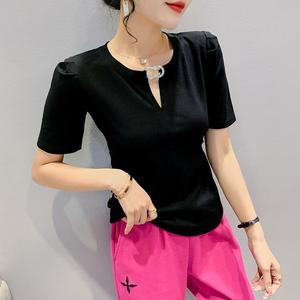 Camiseta de Verano Nueva, Estilo Urbano, Color Sólido, Manga Corta, para - Product Image 3