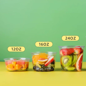 Envase Transparente Personalizado con Logotipo, 8/12/16/32oz, PET, para Delicatessen, Desechable, para Frutas, Ensaladas, Smoothies, con Tapa, Marca <span class=keywords><strong>Wolff</strong></span> - Product Image 2